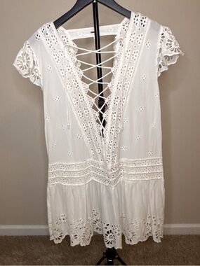 Free People- White Eyelet Embroidered